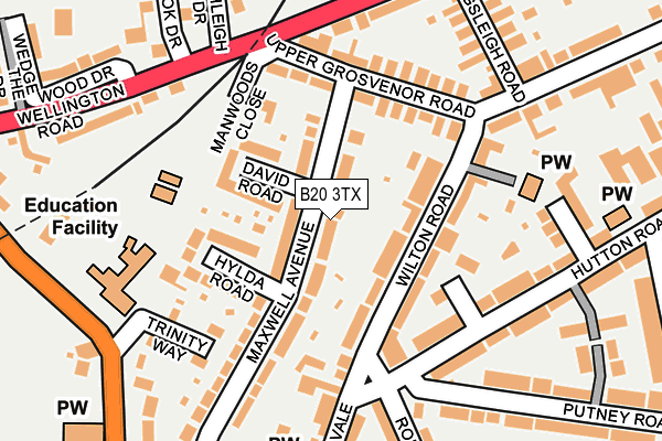 B20 3TX map - OS OpenMap – Local (Ordnance Survey)
