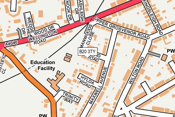 B20 3TY map - OS OpenMap – Local (Ordnance Survey)