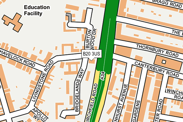 B20 3US map - OS OpenMap – Local (Ordnance Survey)