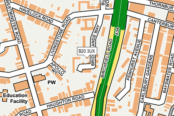 B20 3UX map - OS OpenMap – Local (Ordnance Survey)