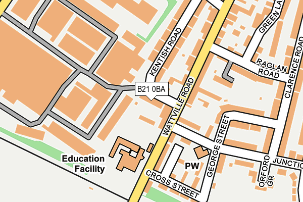 B21 0BA map - OS OpenMap – Local (Ordnance Survey)