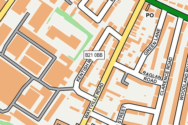 B21 0BB map - OS OpenMap – Local (Ordnance Survey)