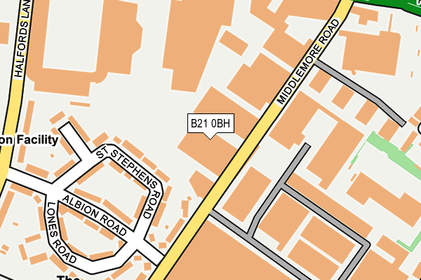B21 0BH map - OS OpenMap – Local (Ordnance Survey)
