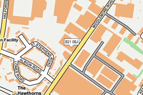 B21 0BJ map - OS OpenMap – Local (Ordnance Survey)