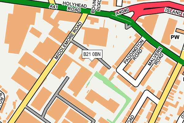 B21 0BN map - OS OpenMap – Local (Ordnance Survey)