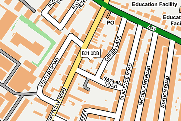 B21 0DB map - OS OpenMap – Local (Ordnance Survey)