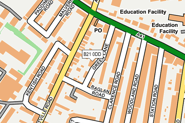 B21 0DD map - OS OpenMap – Local (Ordnance Survey)