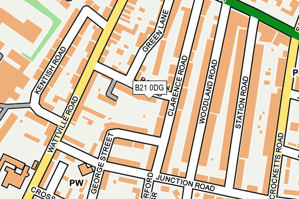 B21 0DG map - OS OpenMap – Local (Ordnance Survey)