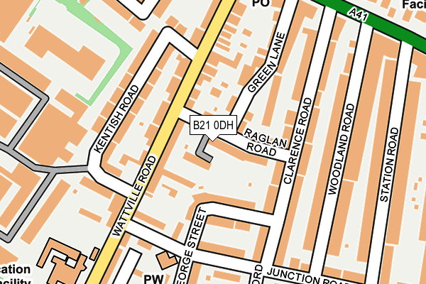 B21 0DH map - OS OpenMap – Local (Ordnance Survey)