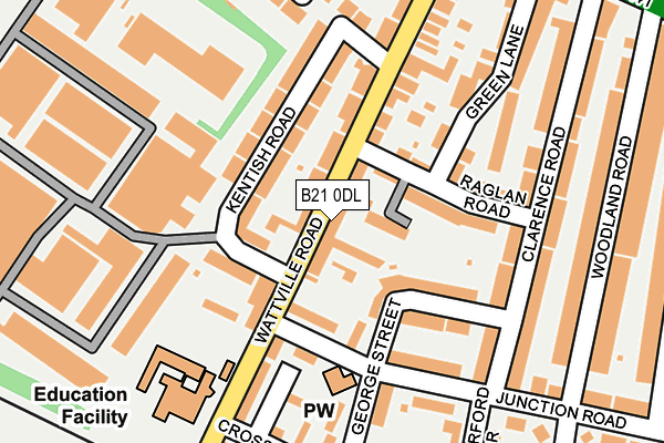B21 0DL map - OS OpenMap – Local (Ordnance Survey)