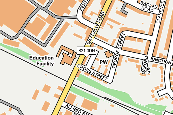 B21 0DN map - OS OpenMap – Local (Ordnance Survey)