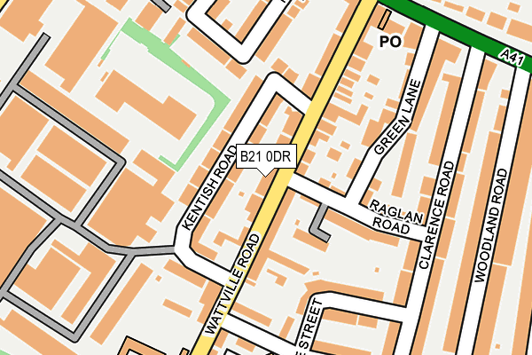 B21 0DR map - OS OpenMap – Local (Ordnance Survey)
