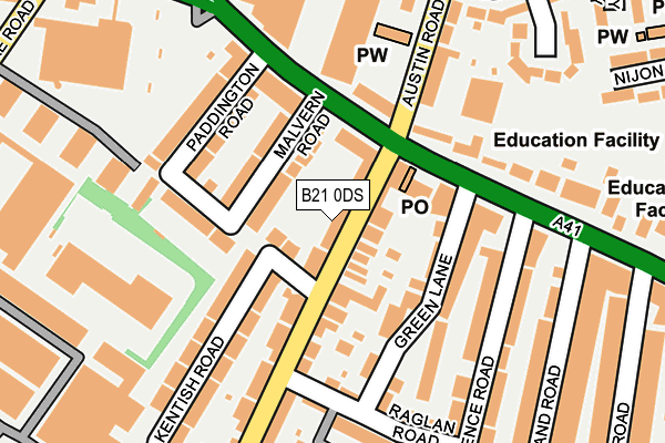 B21 0DS map - OS OpenMap – Local (Ordnance Survey)