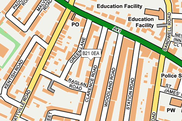 B21 0EA map - OS OpenMap – Local (Ordnance Survey)