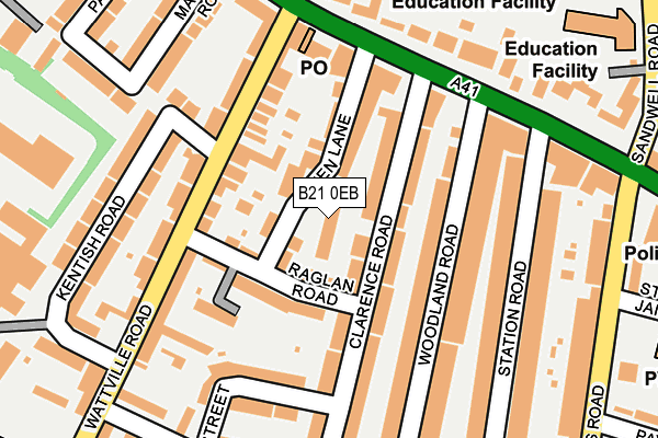 B21 0EB map - OS OpenMap – Local (Ordnance Survey)