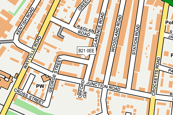 B21 0EE map - OS OpenMap – Local (Ordnance Survey)