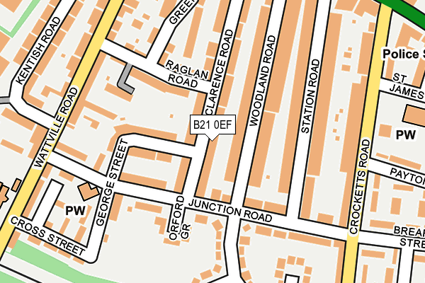 B21 0EF map - OS OpenMap – Local (Ordnance Survey)