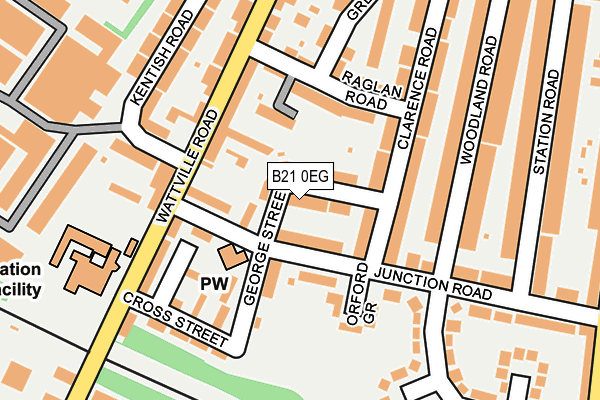B21 0EG map - OS OpenMap – Local (Ordnance Survey)
