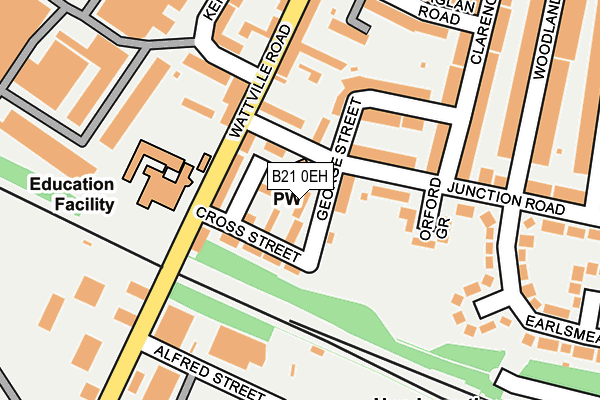 B21 0EH map - OS OpenMap – Local (Ordnance Survey)