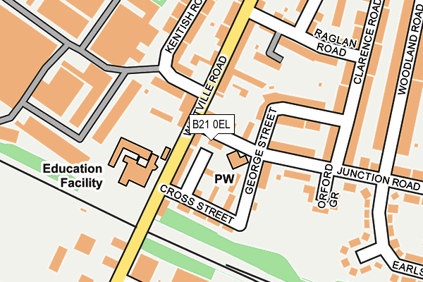 B21 0EL map - OS OpenMap – Local (Ordnance Survey)