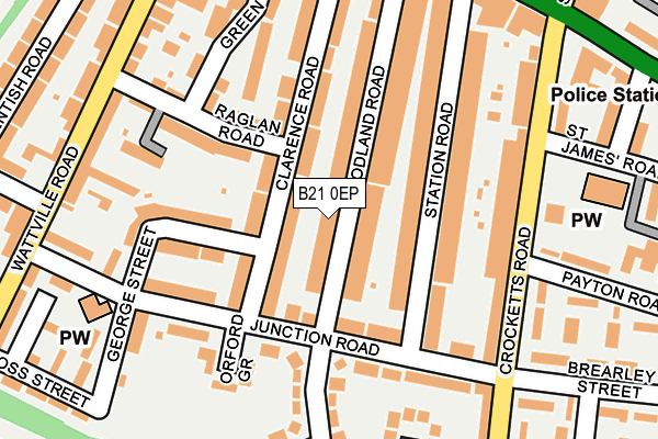 B21 0EP map - OS OpenMap – Local (Ordnance Survey)