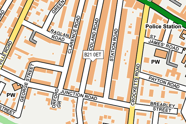 B21 0ET map - OS OpenMap – Local (Ordnance Survey)