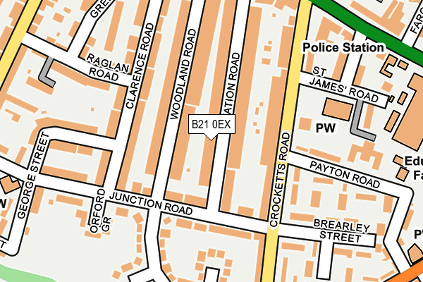 B21 0EX map - OS OpenMap – Local (Ordnance Survey)