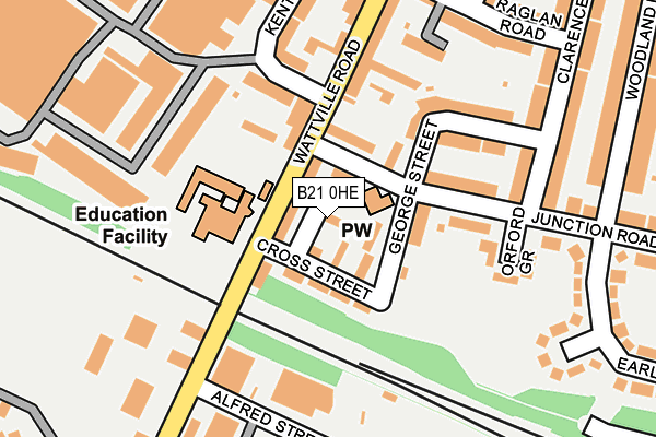 B21 0HE map - OS OpenMap – Local (Ordnance Survey)