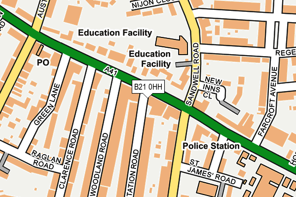 B21 0HH map - OS OpenMap – Local (Ordnance Survey)