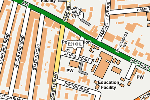 B21 0HL map - OS OpenMap – Local (Ordnance Survey)