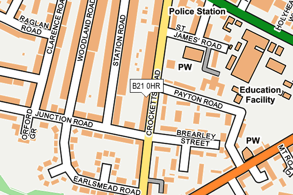 B21 0HR map - OS OpenMap – Local (Ordnance Survey)