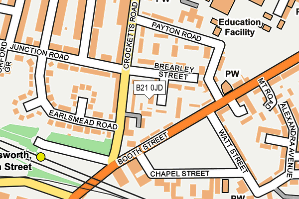 B21 0JD map - OS OpenMap – Local (Ordnance Survey)