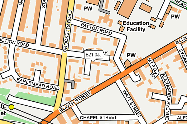 B21 0JJ map - OS OpenMap – Local (Ordnance Survey)