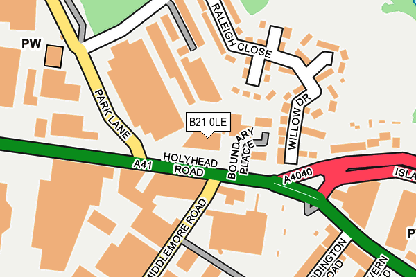 B21 0LE map - OS OpenMap – Local (Ordnance Survey)