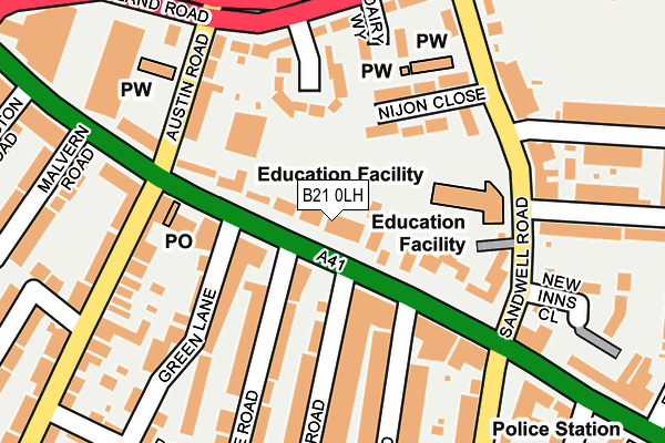 B21 0LH map - OS OpenMap – Local (Ordnance Survey)