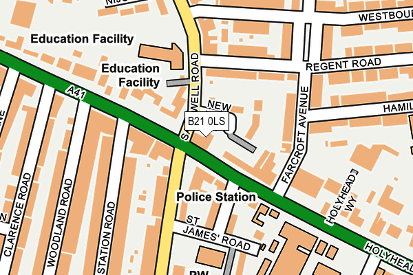 B21 0LS map - OS OpenMap – Local (Ordnance Survey)