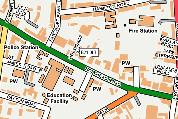 B21 0LT map - OS OpenMap – Local (Ordnance Survey)