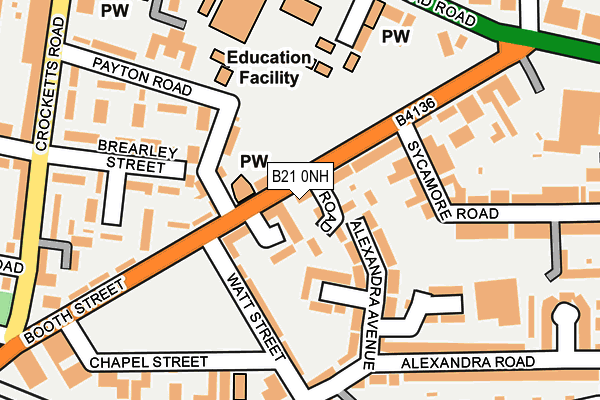 B21 0NH map - OS OpenMap – Local (Ordnance Survey)