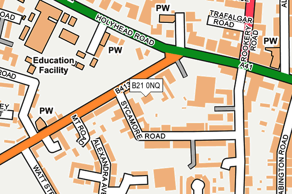 B21 0NQ map - OS OpenMap – Local (Ordnance Survey)