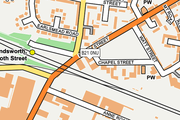 B21 0NU map - OS OpenMap – Local (Ordnance Survey)