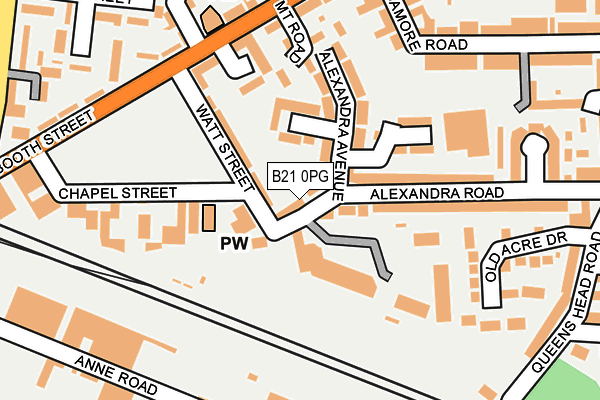 B21 0PG map - OS OpenMap – Local (Ordnance Survey)