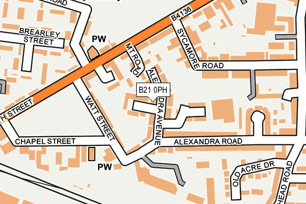 B21 0PH map - OS OpenMap – Local (Ordnance Survey)