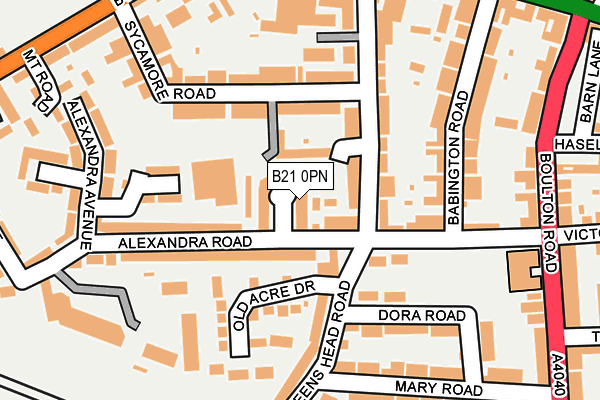 B21 0PN map - OS OpenMap – Local (Ordnance Survey)