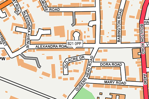 B21 0PP map - OS OpenMap – Local (Ordnance Survey)