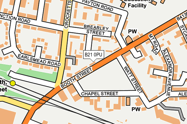 B21 0PU map - OS OpenMap – Local (Ordnance Survey)