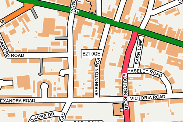 B21 0QE map - OS OpenMap – Local (Ordnance Survey)