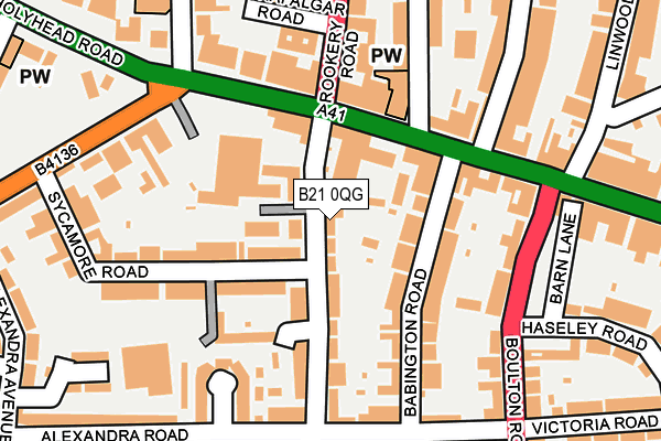 B21 0QG map - OS OpenMap – Local (Ordnance Survey)