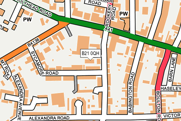 B21 0QH map - OS OpenMap – Local (Ordnance Survey)