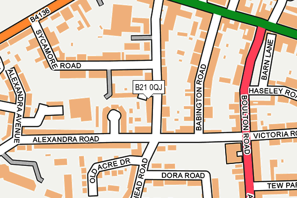 B21 0QJ map - OS OpenMap – Local (Ordnance Survey)