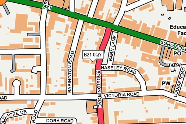 B21 0QY map - OS OpenMap – Local (Ordnance Survey)